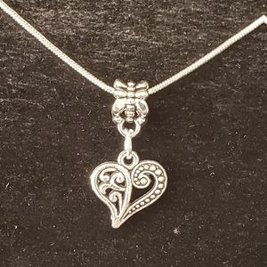 Vintage Inspired Heart .925 Sterling Silver Neckla